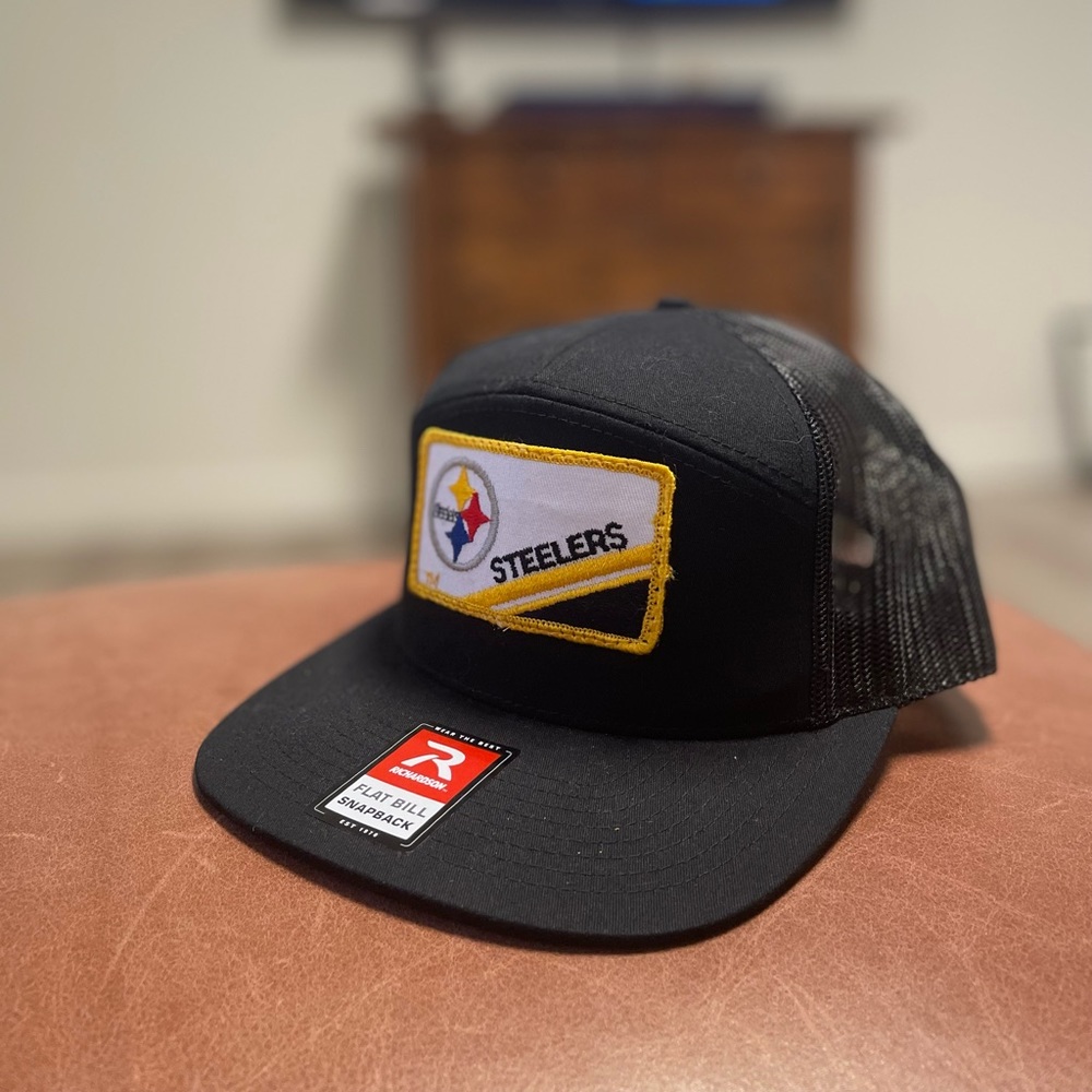 Pittsburgh Steelers flat bill custom made vintage patch hat